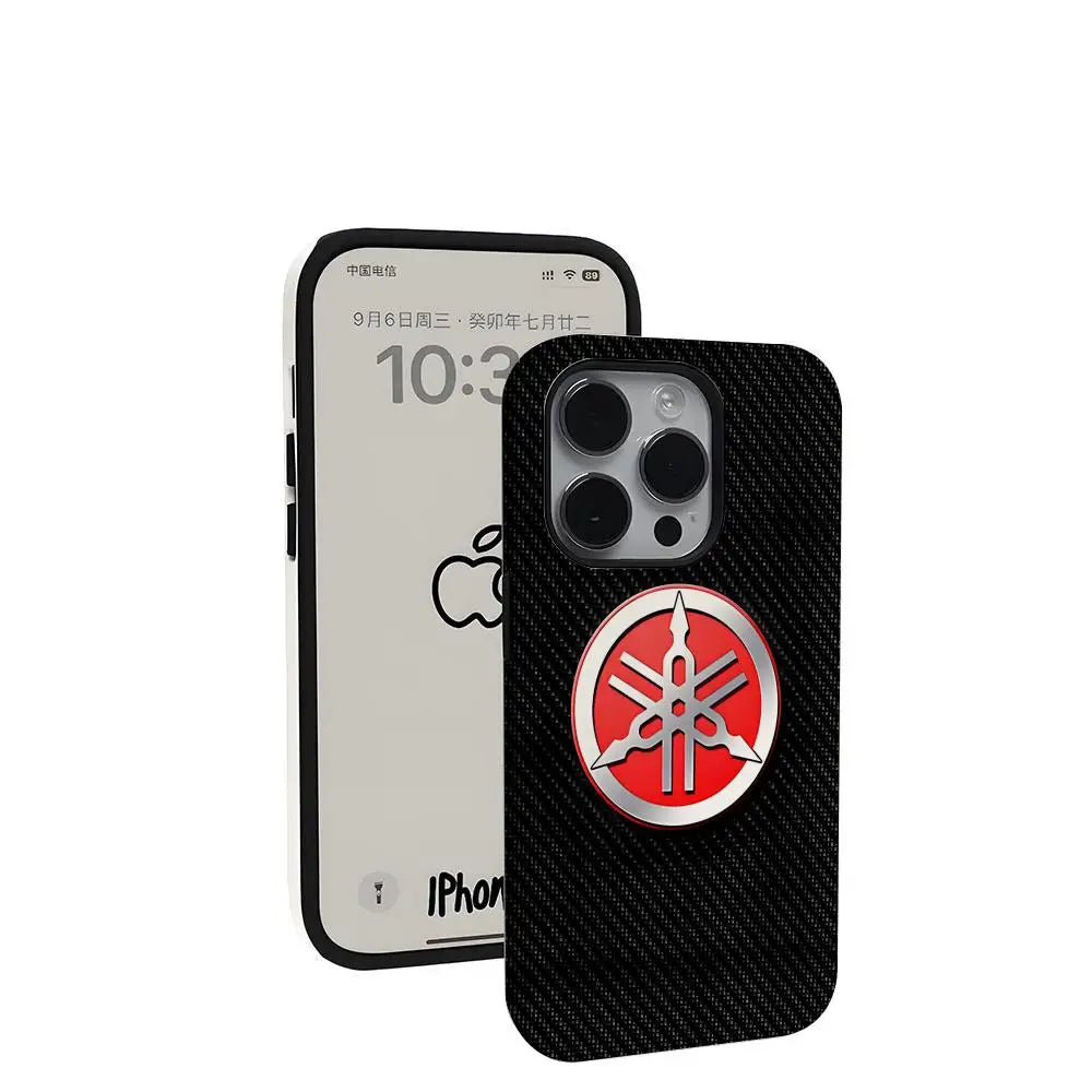 Coque Moto YAMAHA iPhone 11 à 17 – Rigide Brillante Antichoc, Pro Max, Plus, Air