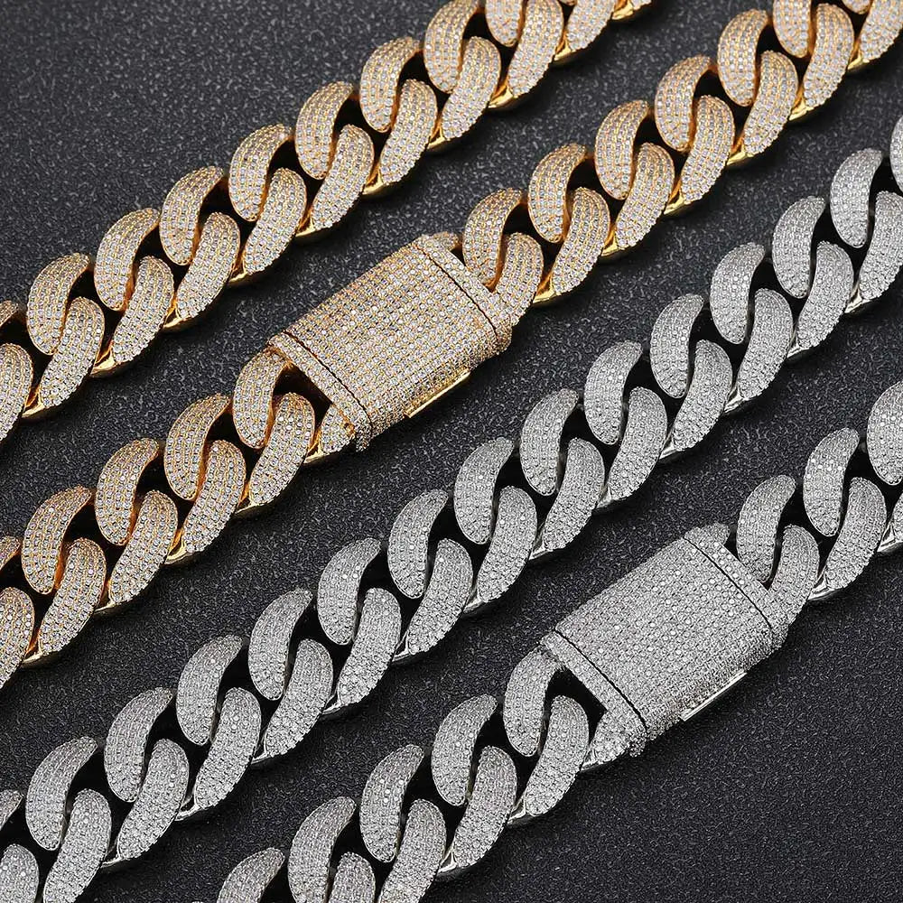 Chaîne cubaine plaquée or 18 carats