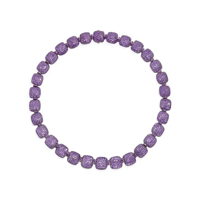 925 Silver December 2023 New Magenta Green Purple Diamond Earrings Necklace Bracelet Ring For Women Luxury Designer Jewelry