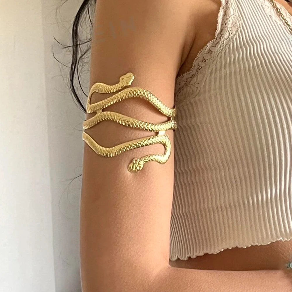 Bracelet Manchette Serpent Haut de Bras – Style Vintage Ajustable Femme