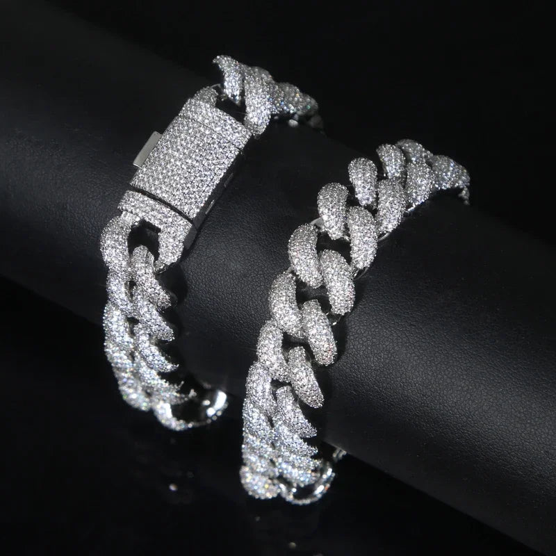 Bracelet Chaîne Cubaine Iced Out en Zircone Cubique