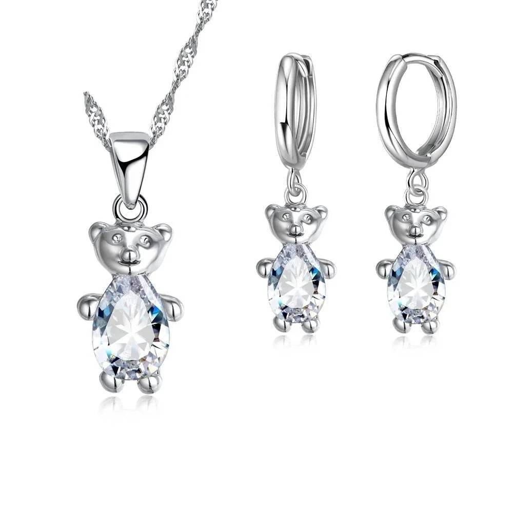 nsemble de Bijoux Nuptiaux Fleur Papillon en Argent