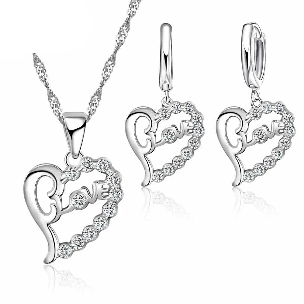 nsemble de Bijoux Nuptiaux Fleur Papillon en Argent