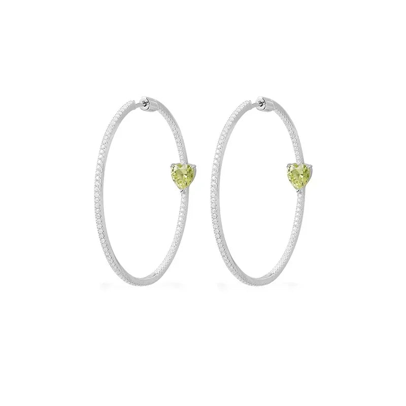Ensemble Bijoux Cœur Diamant en Argent