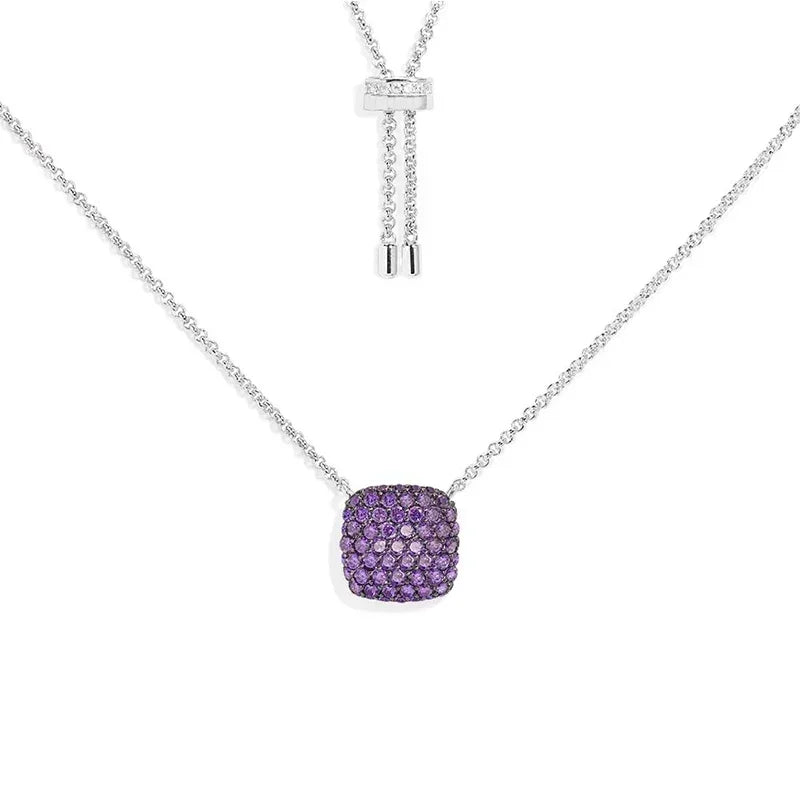 925 Silver December 2023 New Magenta Green Purple Diamond Earrings Necklace Bracelet Ring For Women Luxury Designer Jewelry