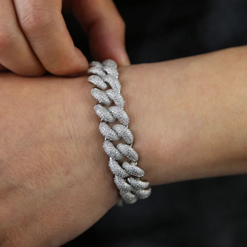 Bracelet Chaîne Cubaine Iced Out en Zircone Cubique