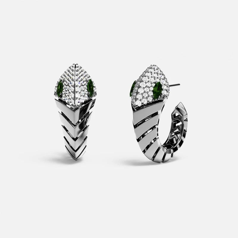 boucle d'oreille en Argent 925 - Collection Serpent : Élégance et Luxe