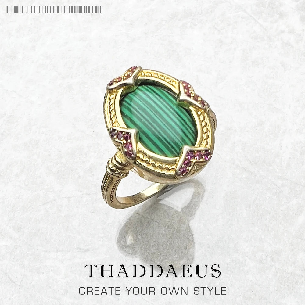 Bague Argent Sterling Avec Pierre Verte Ovale - Occasion - Usure Du Temps