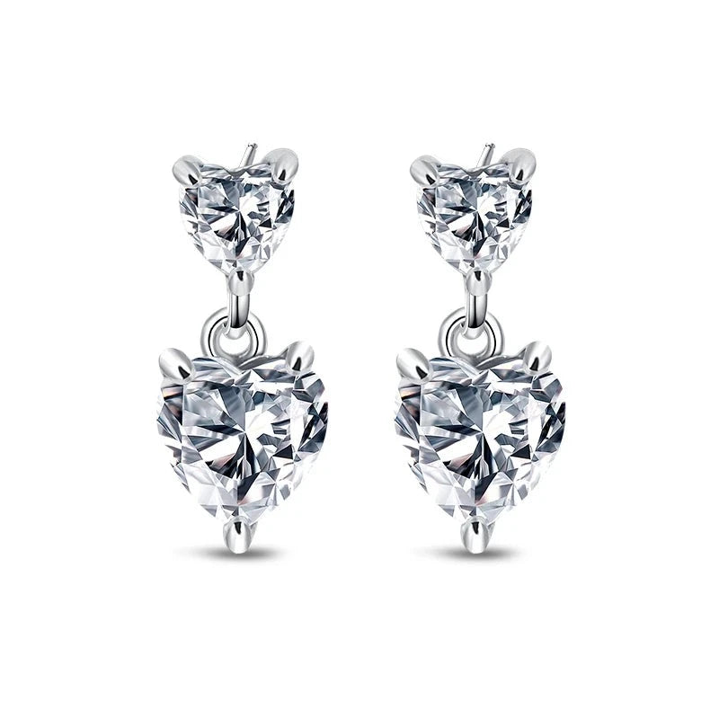 Boucles d'Oreilles en Argent Transparent Brillant