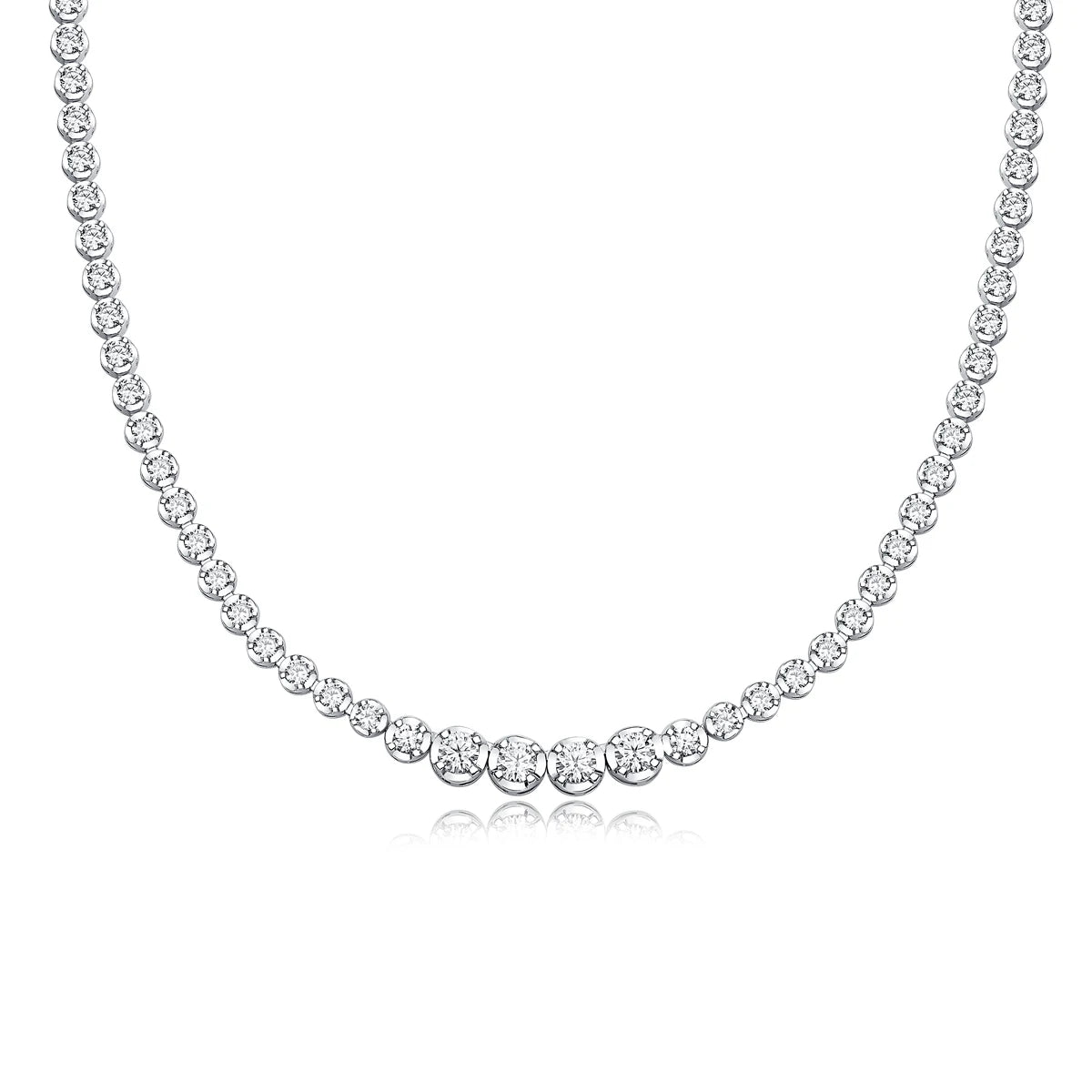 JIUZUAN 925 silver moissanite necklace 4mm casual fashion light luxury women's senior gift with certificate authentication