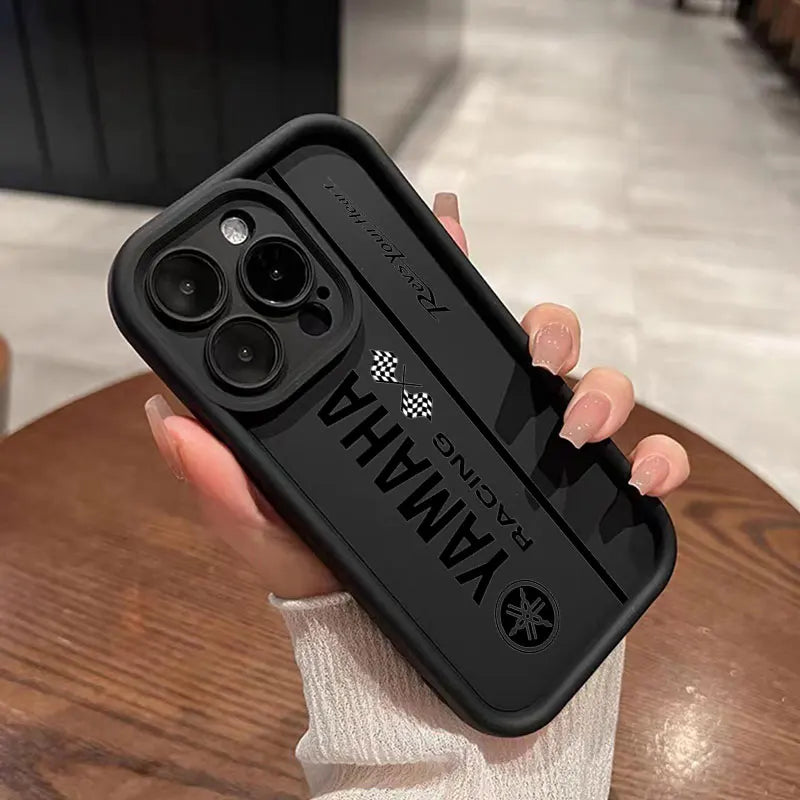Coque Moto YAMAHA iPhone 11 à 17 – Silicone Souple Antichoc, Pro Max, Plus, Mini