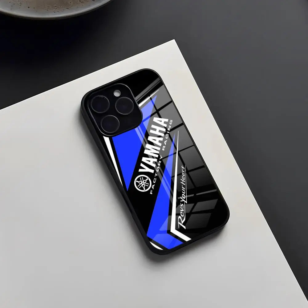 Coque en Verre YAMAHA pour iPhone 11 à 17 – Pro, Pro Max, Plus