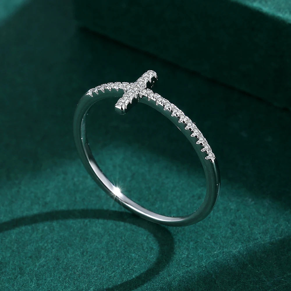 Anello Croce Eternity da donna in argento