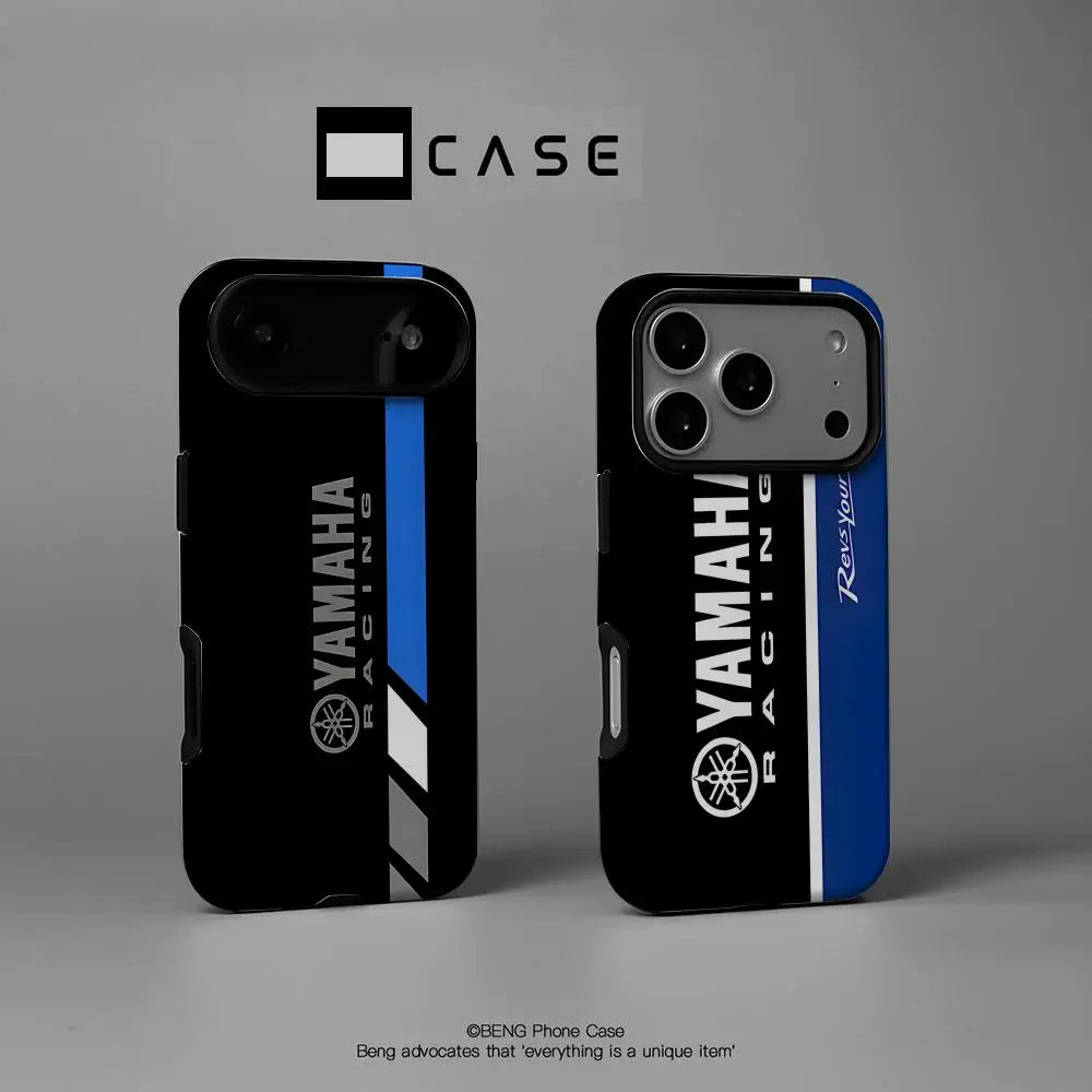 Coque Moto YAMAHA iPhone 11 à 17 – Rigide Brillante Antichoc, Pro Max, Plus, Air