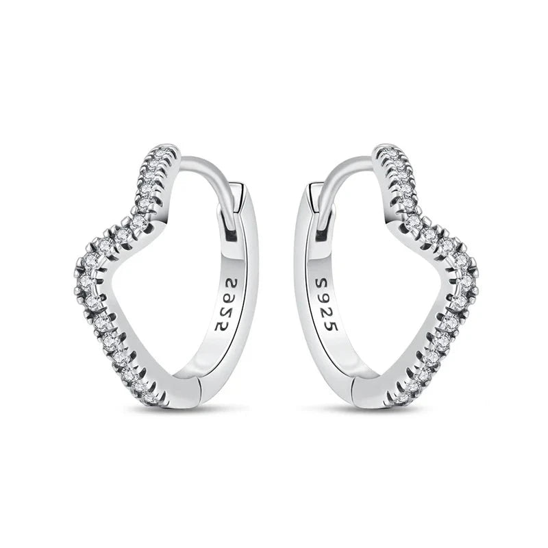 Boucles d'Oreilles en Argent Transparent Brillant