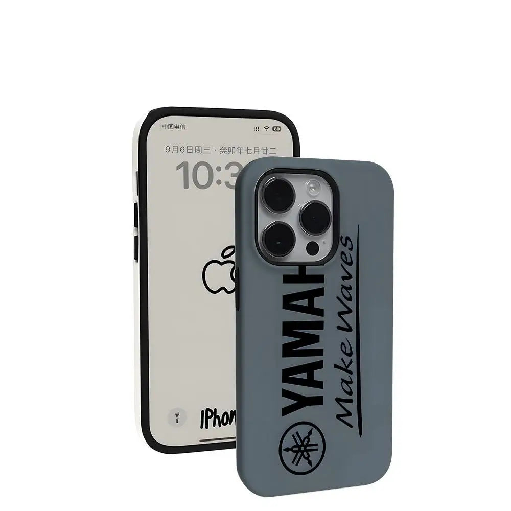 Coque Moto YAMAHA iPhone 11 à 17 – Rigide Brillante Antichoc, Pro Max, Plus, Air