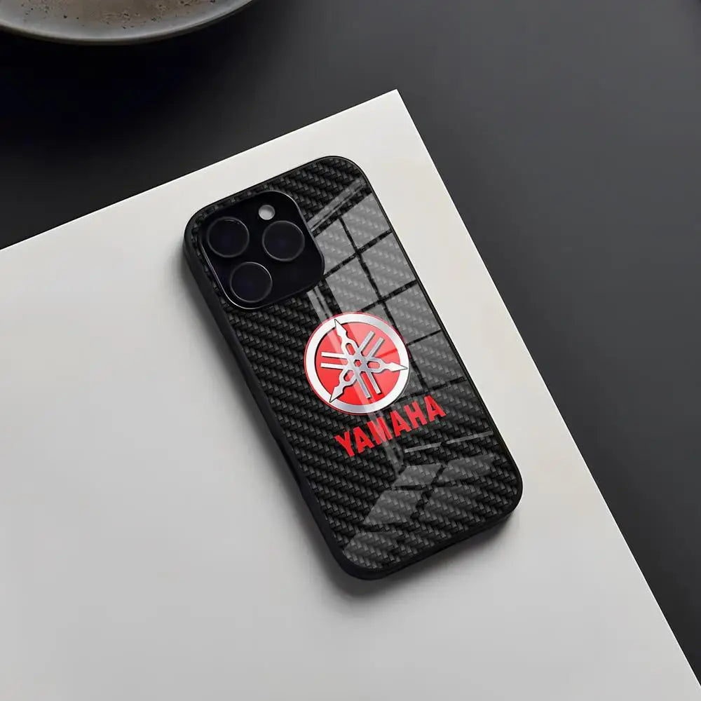 Coque en Verre YAMAHA pour iPhone 11 à 17 – Pro, Pro Max, Plus