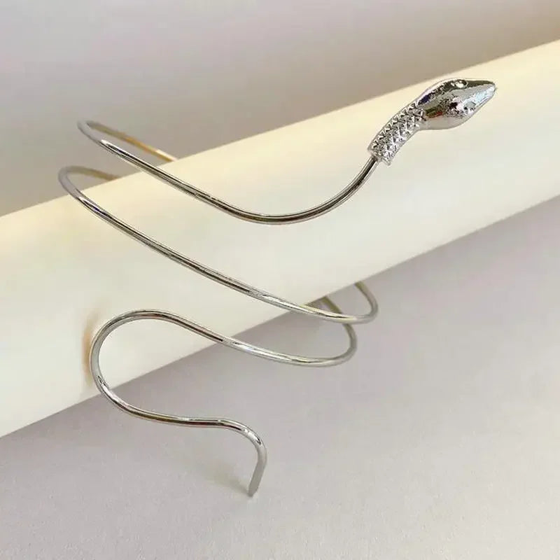 1PCS Punk Coiled Snake Spiral Upper Arm Cuff Armlet Armband Bangle Women Jewelry Egypt Swirl Snake Arm Cuff Armlet