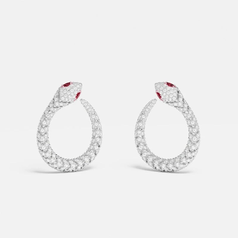 Boucles d'oreilles en forme de serpent en argent 925