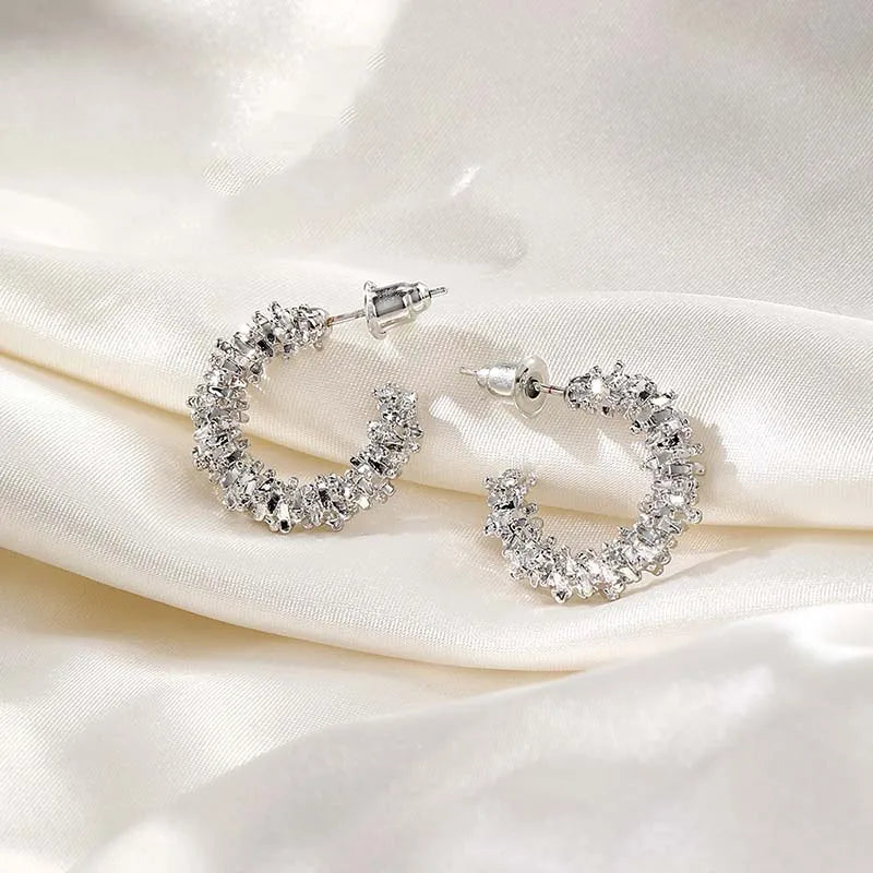 Boucles d'oreilles vintage en forme de vague torsadée