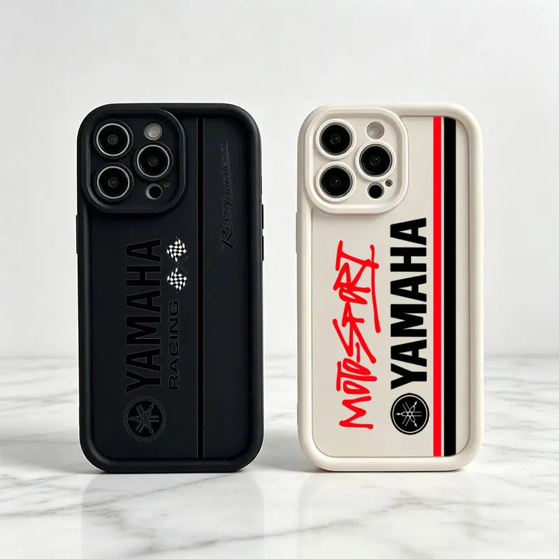 Coque Moto YAMAHA iPhone 11 à 17 – Silicone Souple Antichoc, Pro Max, Plus, Mini