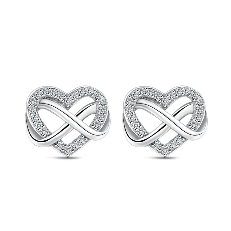 Boucles d'Oreilles en Argent Transparent Brillant