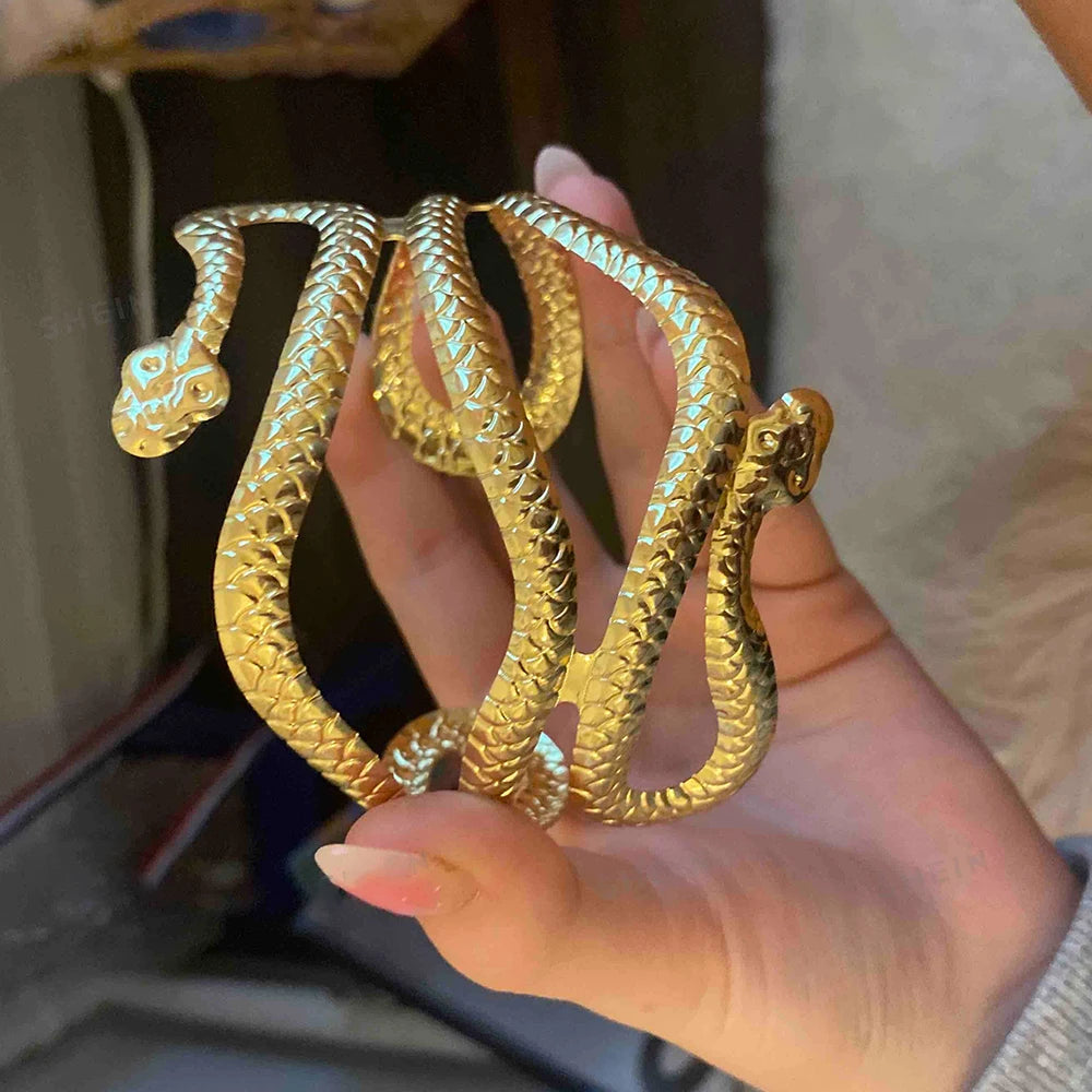Bracelet Manchette Serpent Haut de Bras – Style Vintage Ajustable Femme