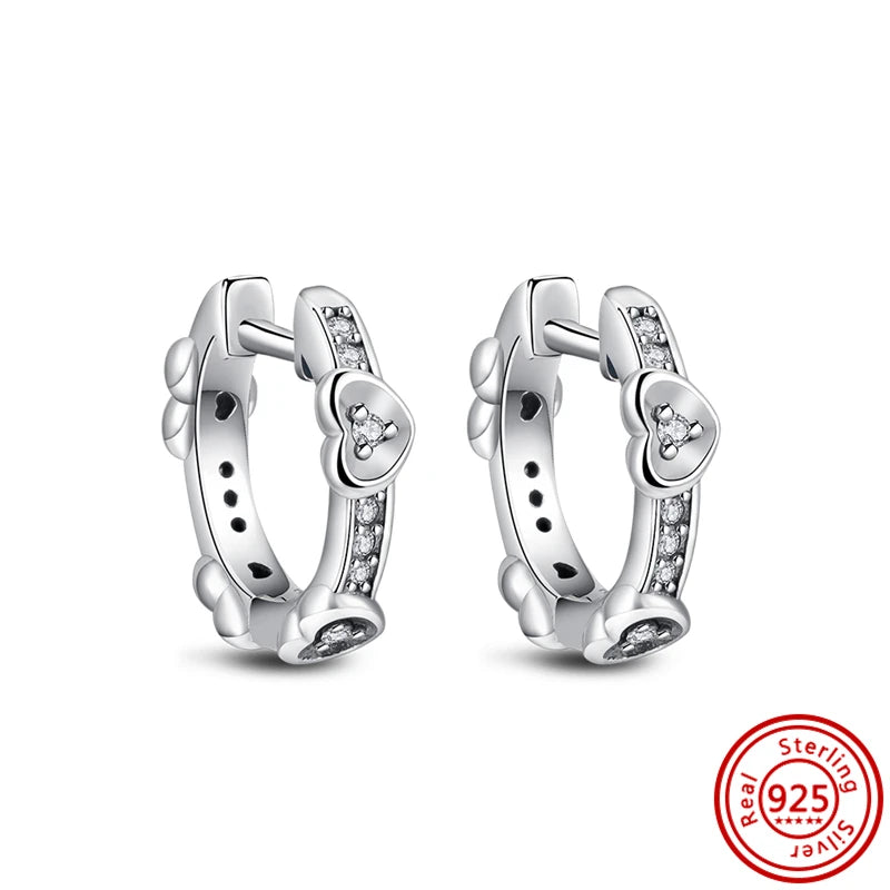 Boucles d'Oreilles en Argent Transparent Brillant