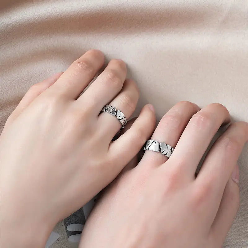 Bague Ajustable Gothique Punk EternalBond - Style Vintage Y2K pour Couples