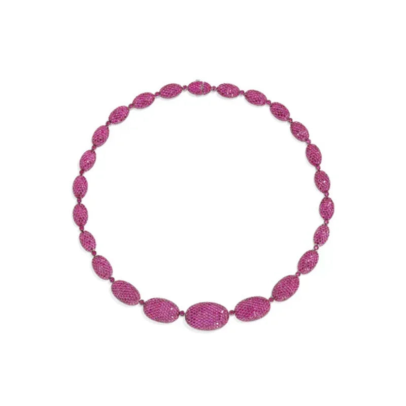 925 Silver December 2023 New Magenta Green Purple Diamond Earrings Necklace Bracelet Ring For Women Luxury Designer Jewelry