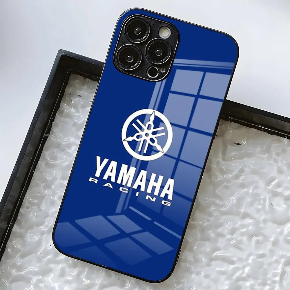Coque en Verre YAMAHA pour iPhone 11 à 17 – Pro, Pro Max, Plus
