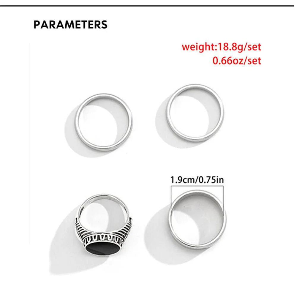 Ensemble de Bagues Géométriques Vintage EternalBond - Accessoires de Mode Punk Hip Hop pour Hommes et Femmes