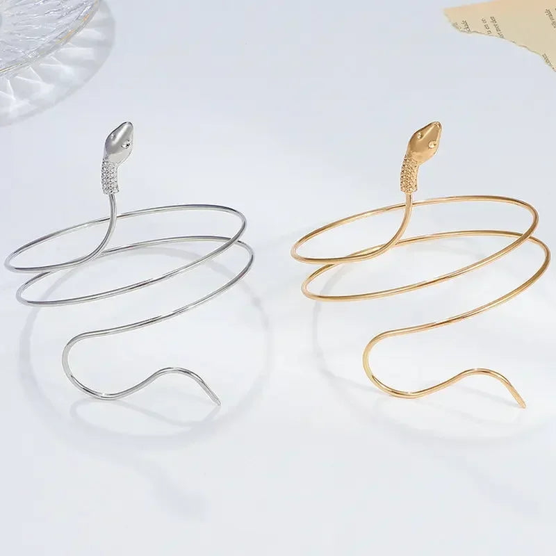 1PCS Punk Coiled Snake Spiral Upper Arm Cuff Armlet Armband Bangle Women Jewelry Egypt Swirl Snake Arm Cuff Armlet
