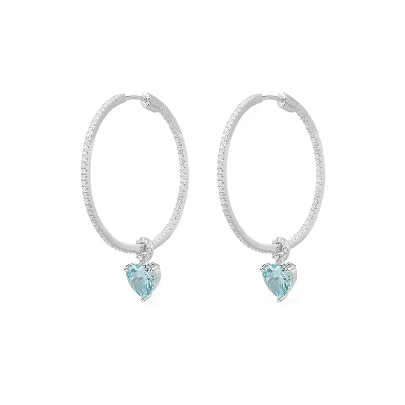 Ensemble Bijoux Cœur Diamant en Argent