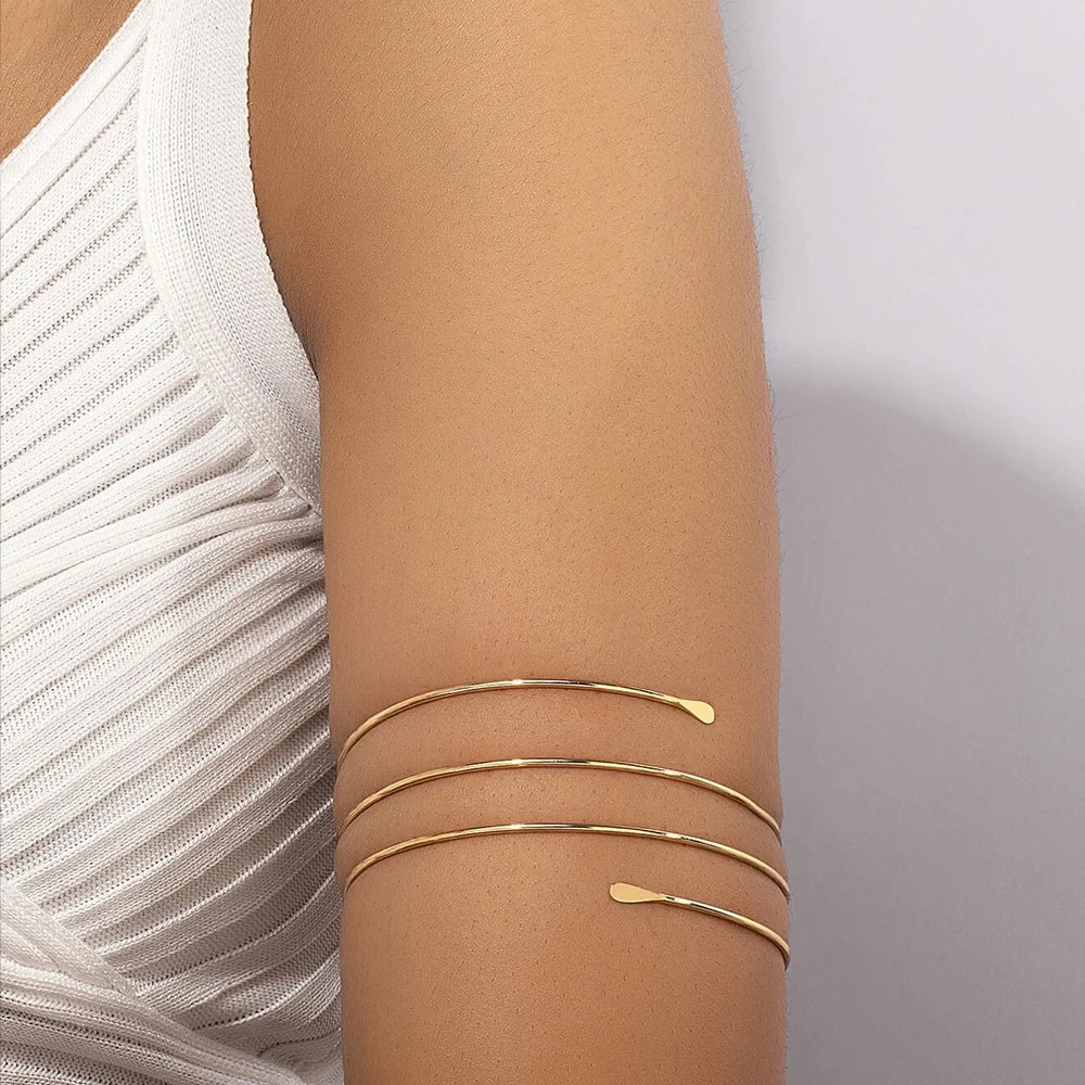 Bracelet Manchette Serpent Haut de Bras – Style Vintage Ajustable Femme