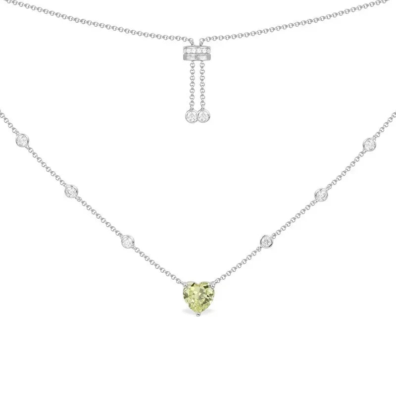 Ensemble Bijoux Cœur Diamant en Argent