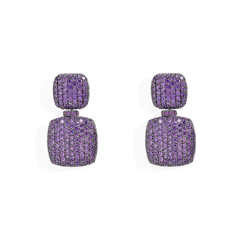 925 Silver December 2023 New Magenta Green Purple Diamond Earrings Necklace Bracelet Ring For Women Luxury Designer Jewelry