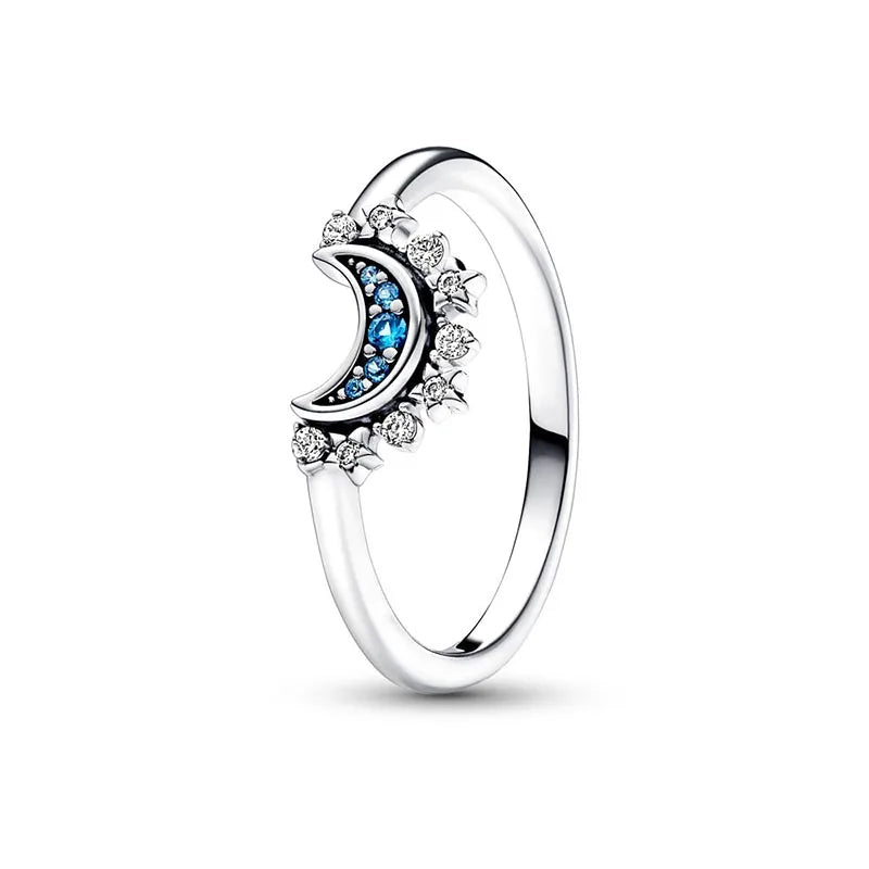 Bague Celeste Soleil & Lune bleue