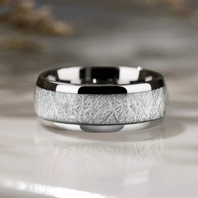 Bague Arc en Acier de Tungstène EternalBond - Anneau de Couple en Titane pour Hommes et Femmes