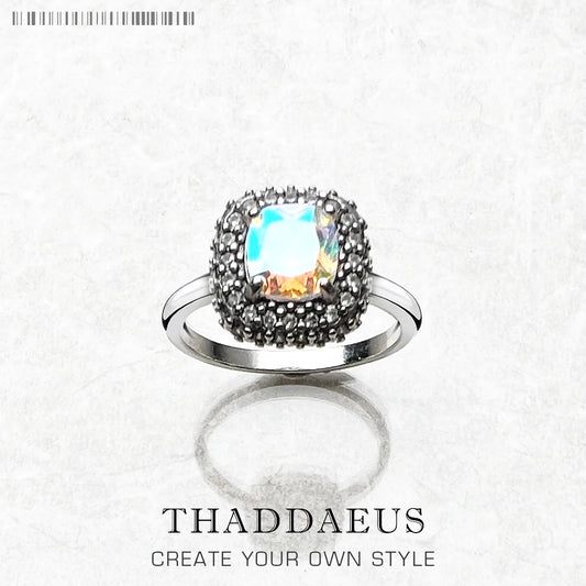 Bague Iridescence, Bijou Raffiné pour Femmes, Printemps 2022 Nouveau Classique Vintage Cadeau en Argent Sterling 925
