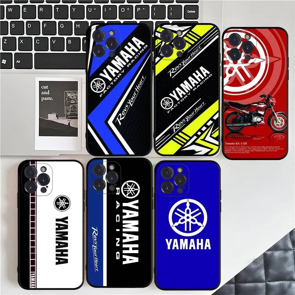 Coque Silicone Motif YAMAHA pour iPhone 11 à 17 – Pro, Pro Max, Plus, Mini