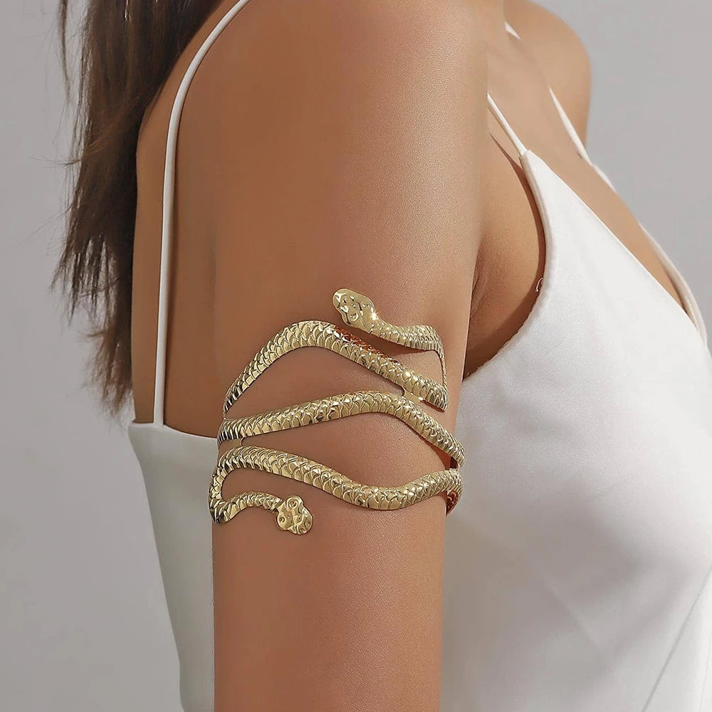 Bracelet Manchette Serpent Haut de Bras – Style Vintage Ajustable Femme