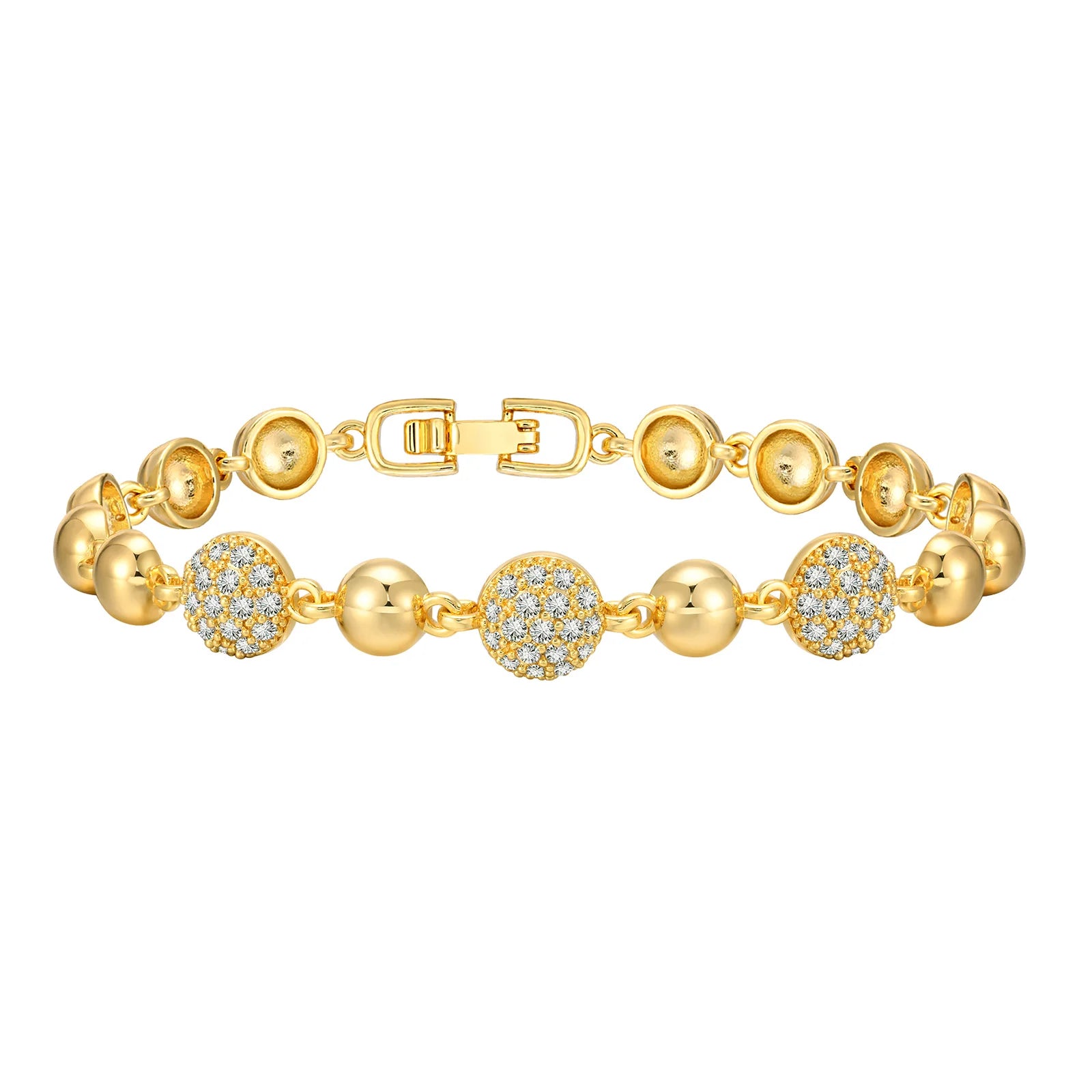 Aeterna Amor: Bracelet Cœur Plaqué Or et Zircon Cubique