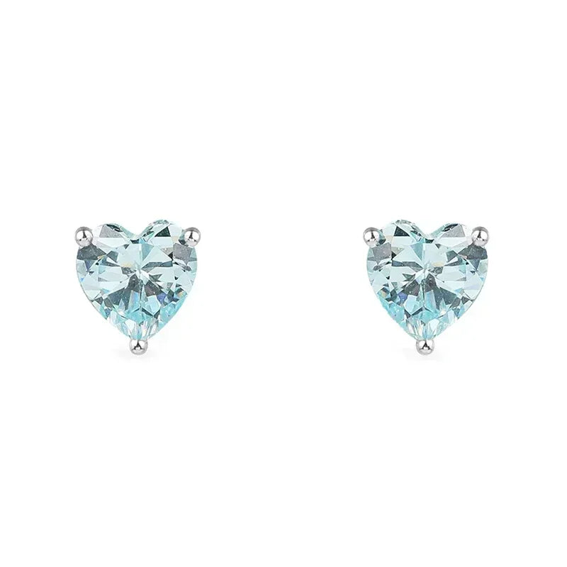 Ensemble Bijoux Cœur Diamant en Argent