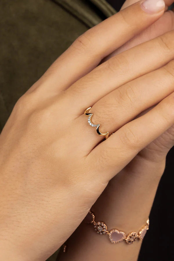 Bague Wavy Or Jaune